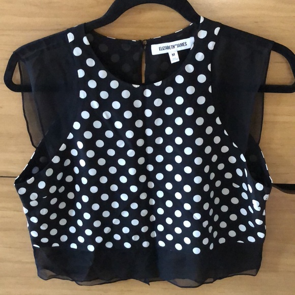Elizabeth and James Enno Polka Dot Silk Crop Top - Picture 9 of 10